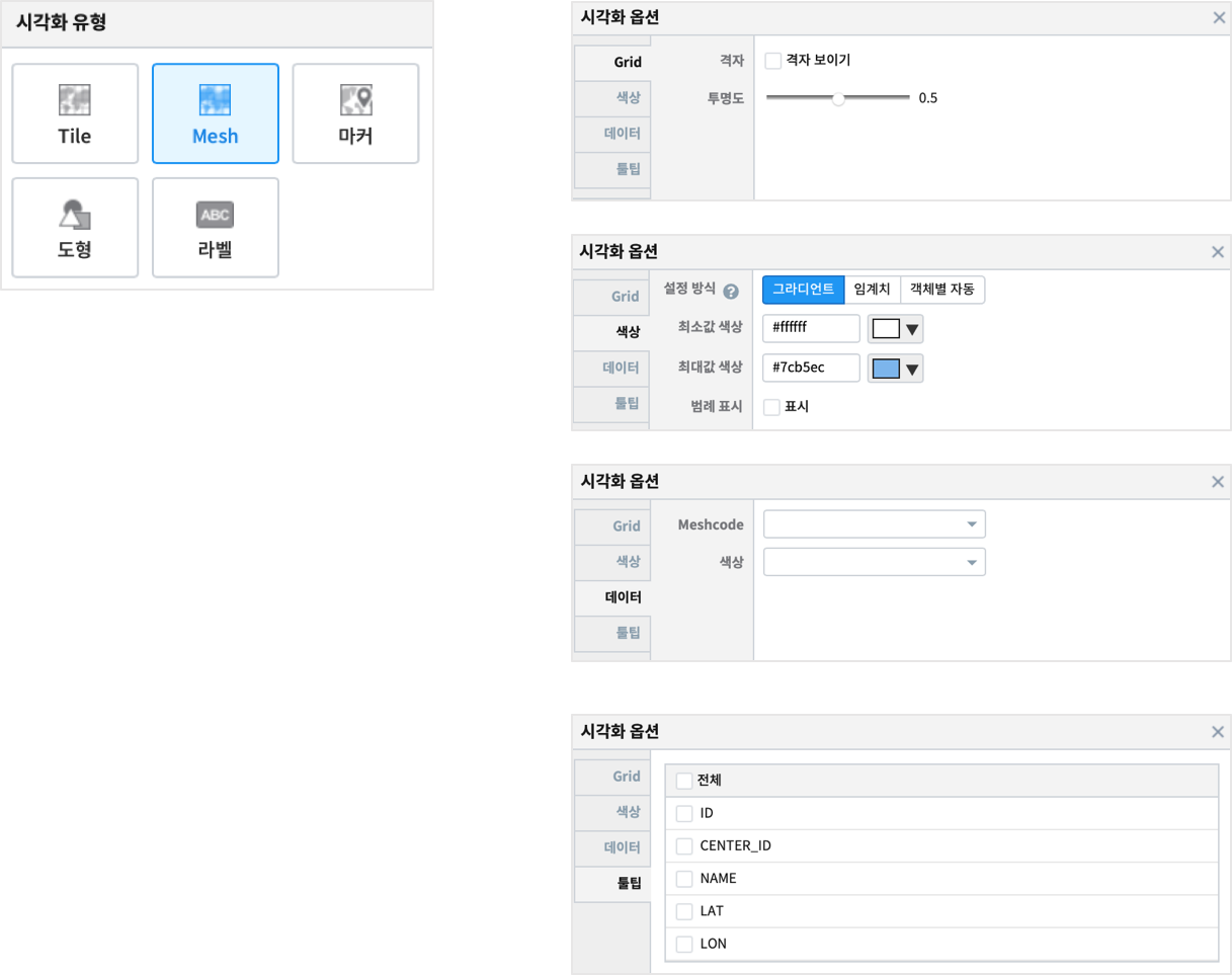 시각화 옵션 Mesh